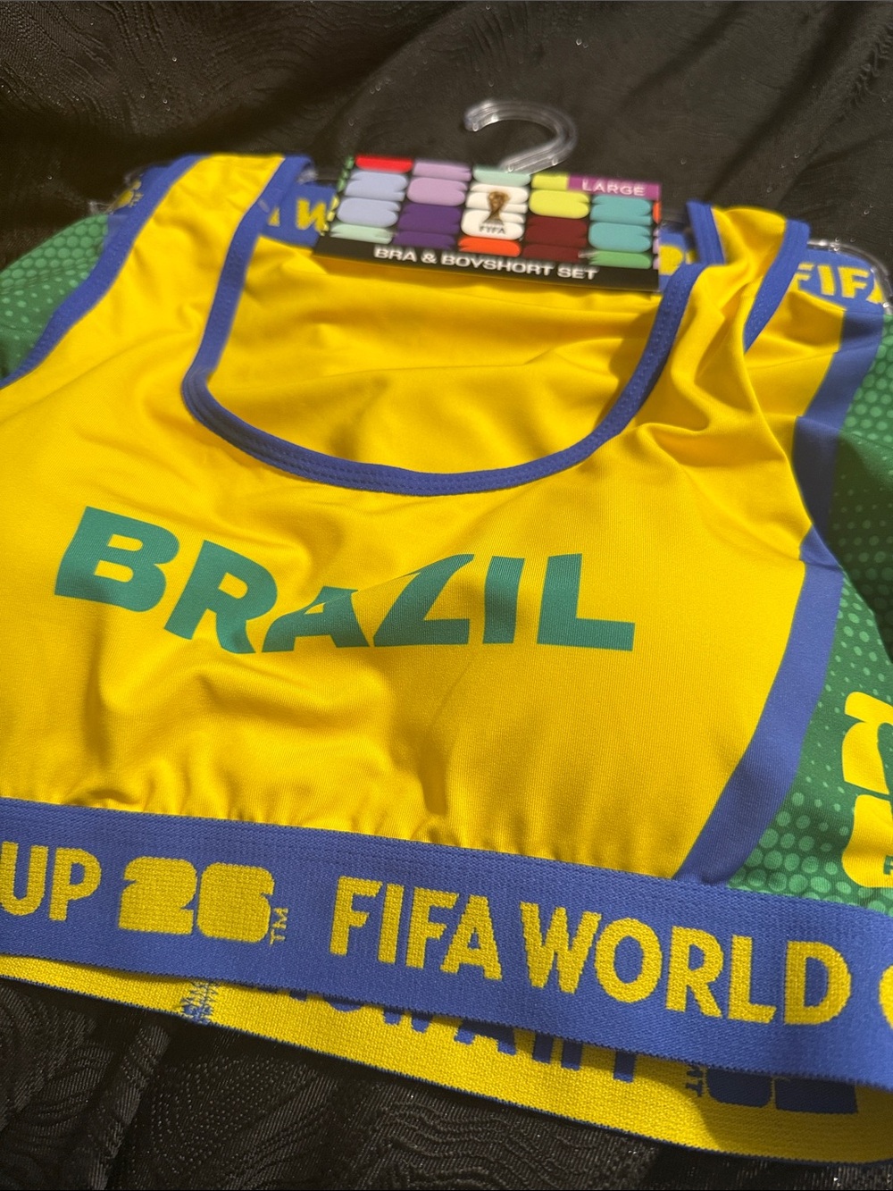 Brazil FIFA World Cup Yellow Athletic Shorts Set - Large